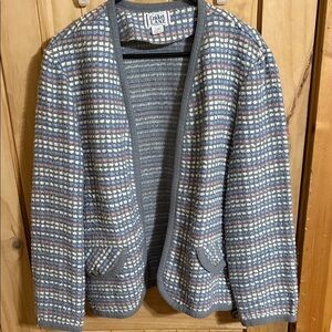 Cricket Lane Women's Blue and White Cardigan